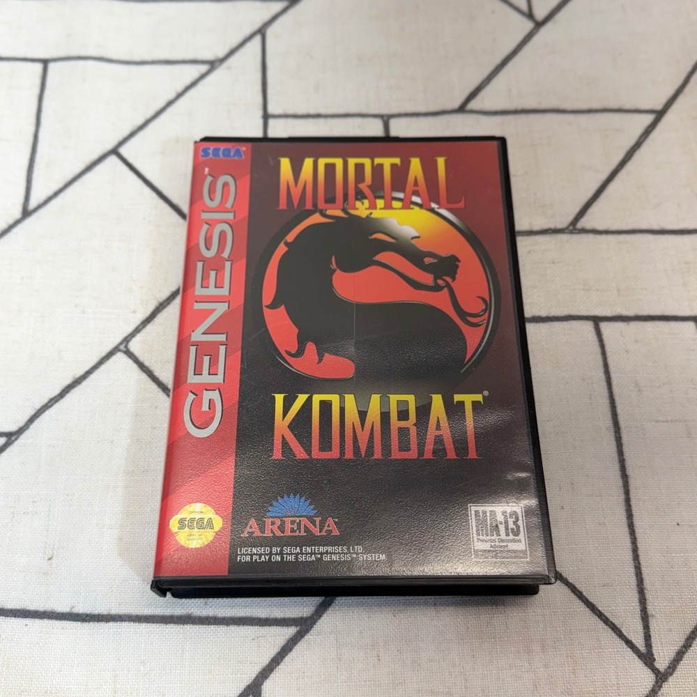 Sega Mortal Kombat Genesis Black CIB Complete Case Manual Tested